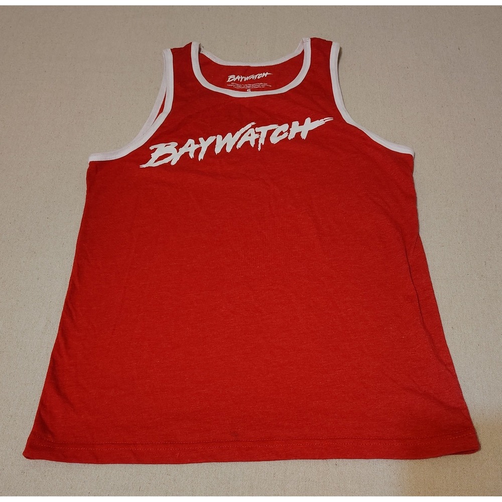 Baywatch Malibu Beach Patrol Red Retro Tank Top Adult Size‎ Small 13
